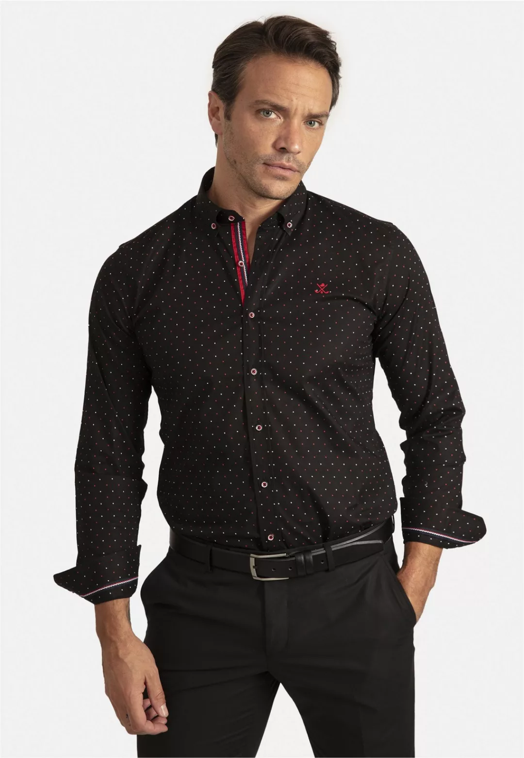 SIR RAYMOND TAILOR Langarmhemd "Risor", in gepunktetem Design günstig online kaufen