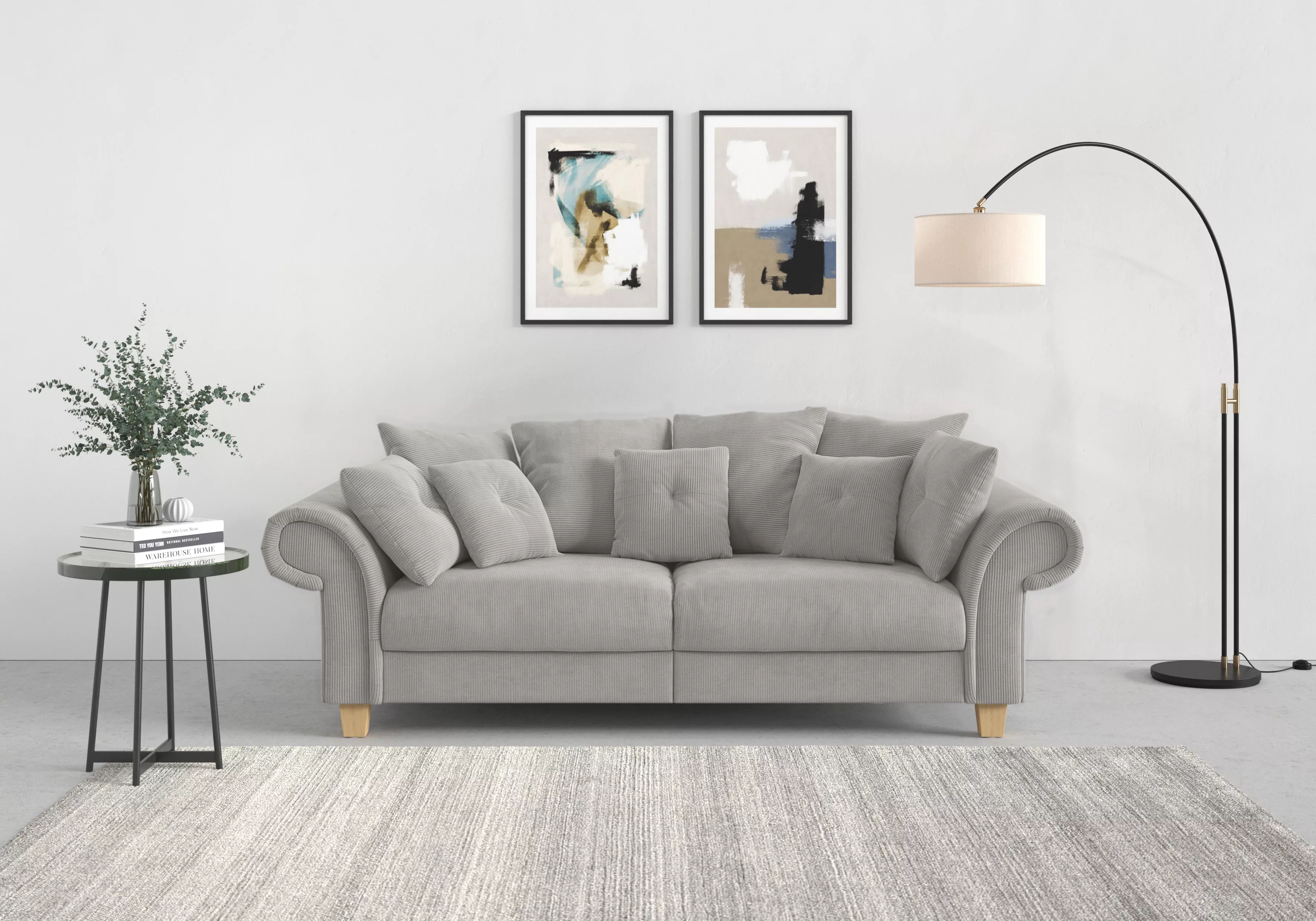 Home affaire Big-Sofa "Queenie Megasofa", (2 St.), mit weichem Sitzkomfort günstig online kaufen