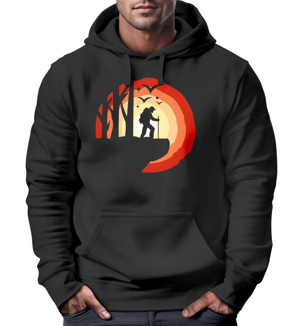 Neverless Hoodie Hoodie Herren Wander-Motiv Trekking Aufdruck Kapuzenpullov günstig online kaufen