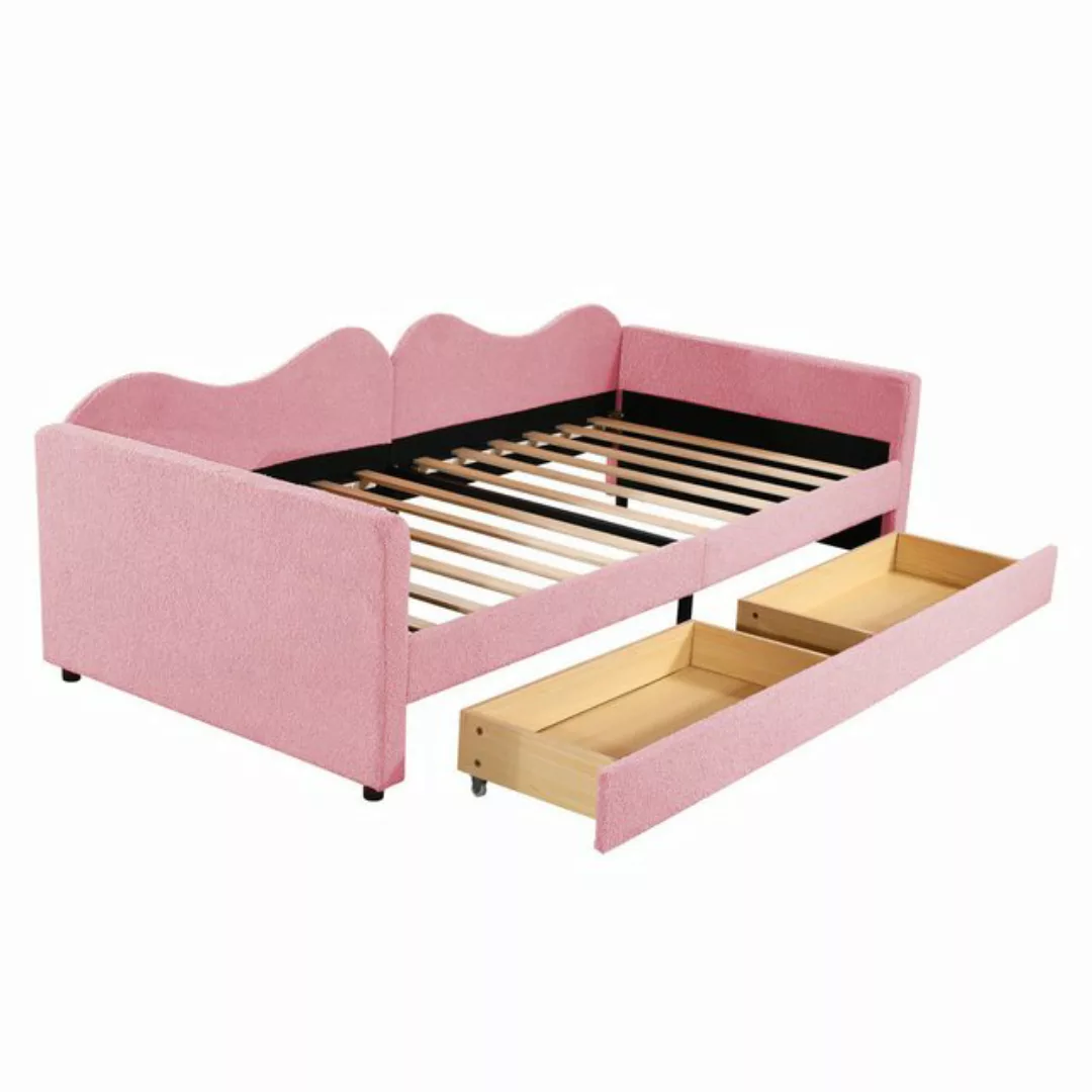 EXTSUD Kinderbett Polsterbett 90*200 cm, Sofabett mit 2 Schubladen, Teddybä günstig online kaufen