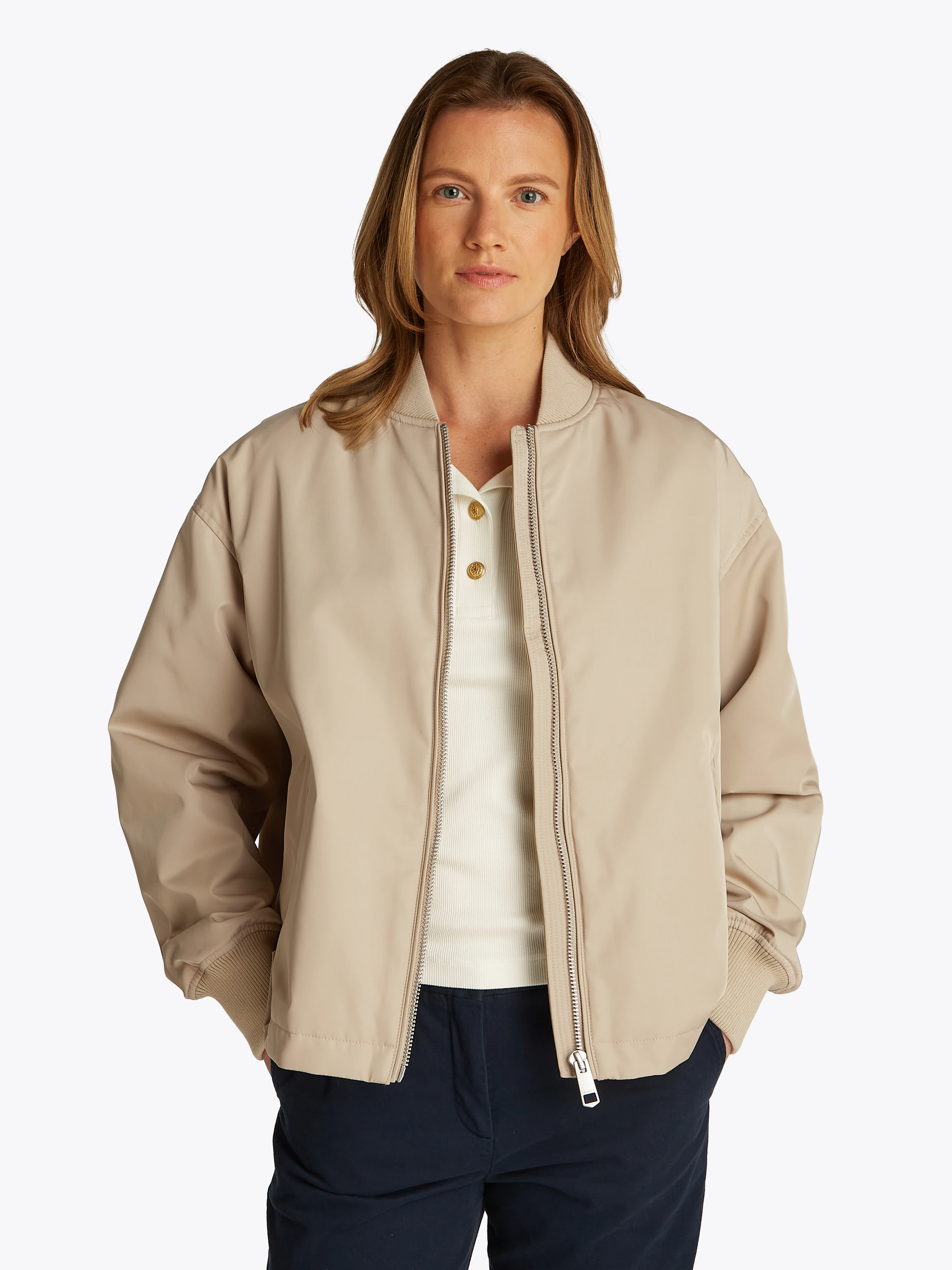 Tommy Hilfiger Bomberjacke "CASUAL NYLON BOMBER JACKET", mit Markenlabel, i günstig online kaufen