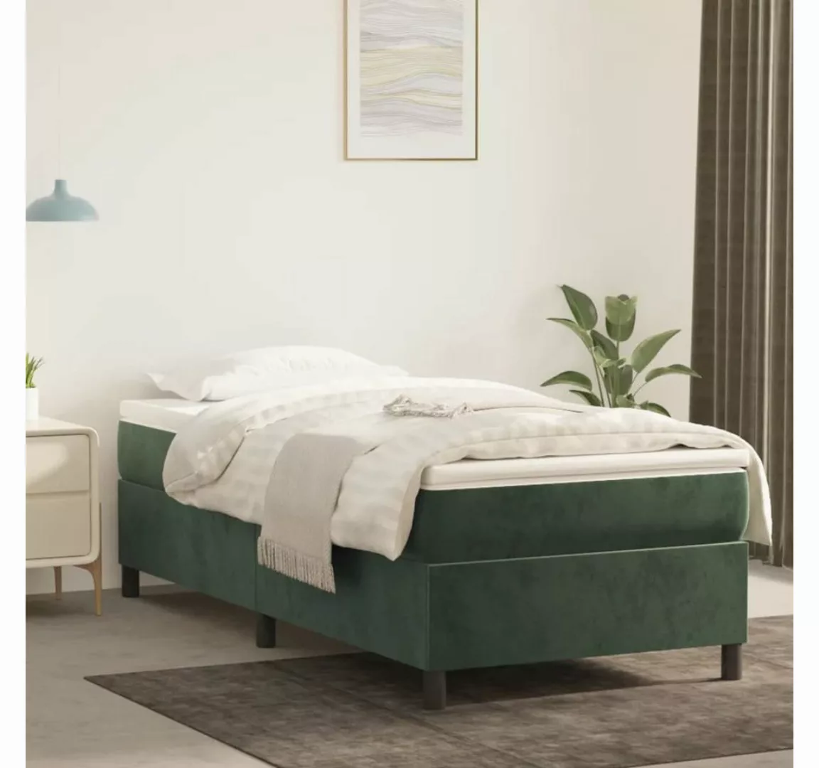 furnicato Bett Bettgestell Dunkelgrün 90x200 cm Samt günstig online kaufen