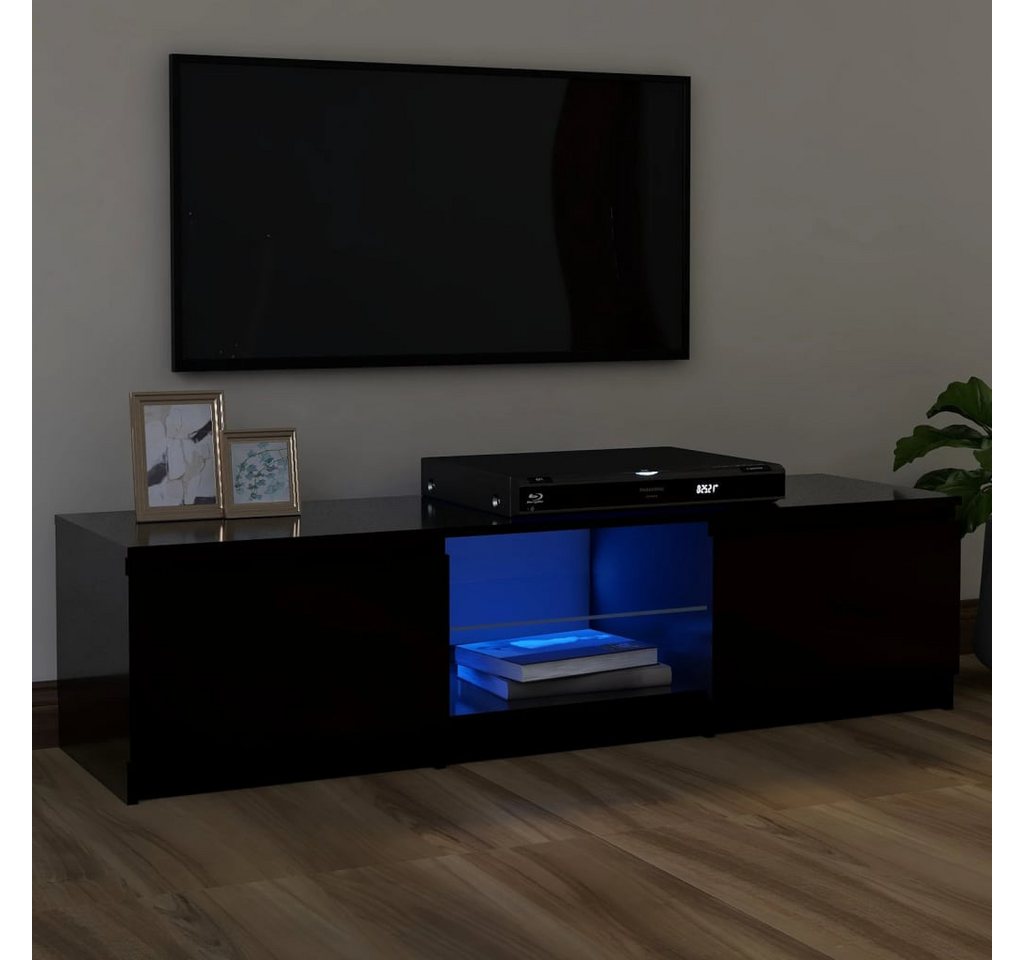 vidaXL TV-Schrank TV-Schrank mit LED Leuchten Schwarz 120x30x35,5 cm Lowboa günstig online kaufen