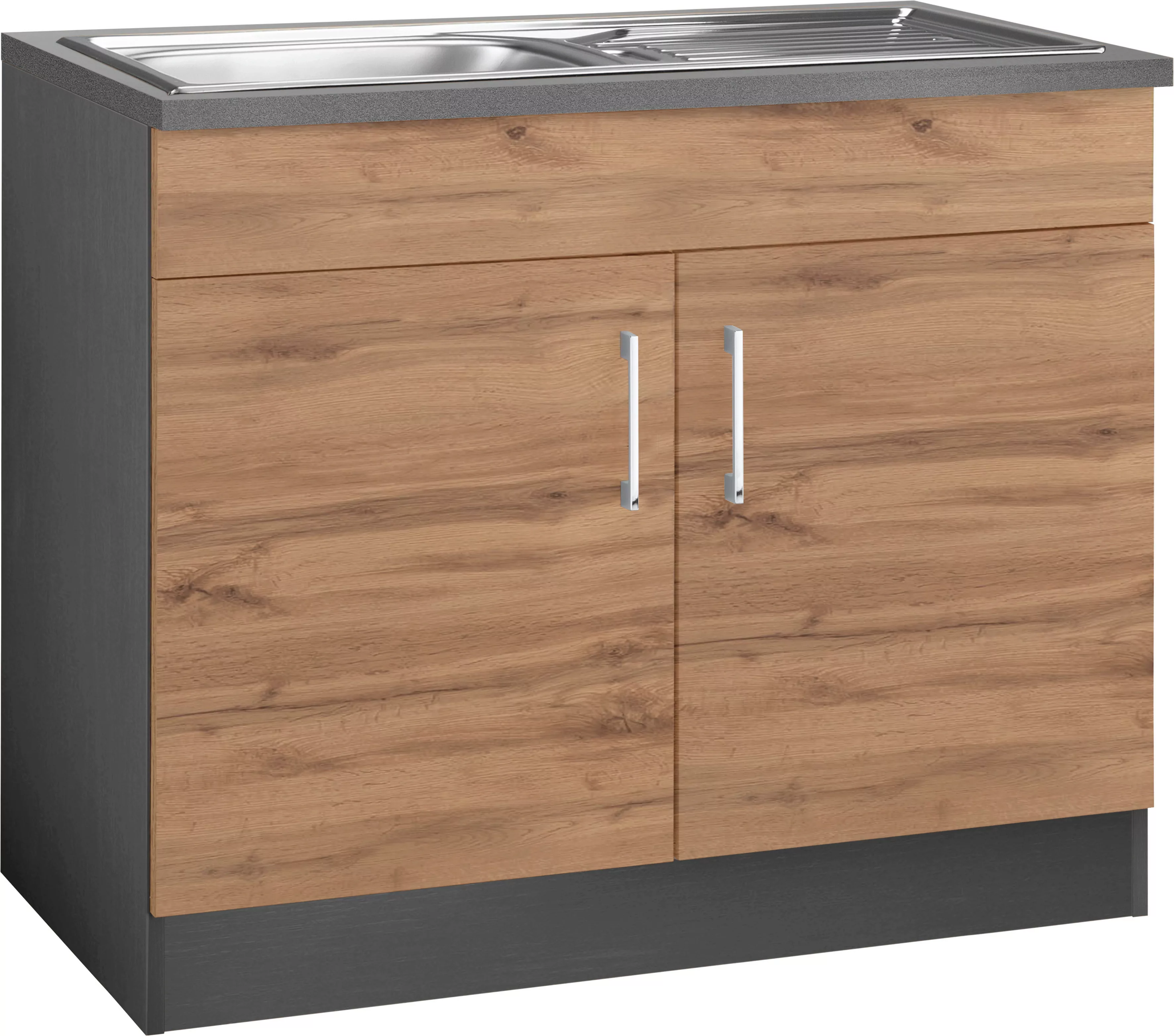 KOCHSTATION Spülenschrank "KS-Colmar", 100 cm, mit Metallgriff günstig online kaufen