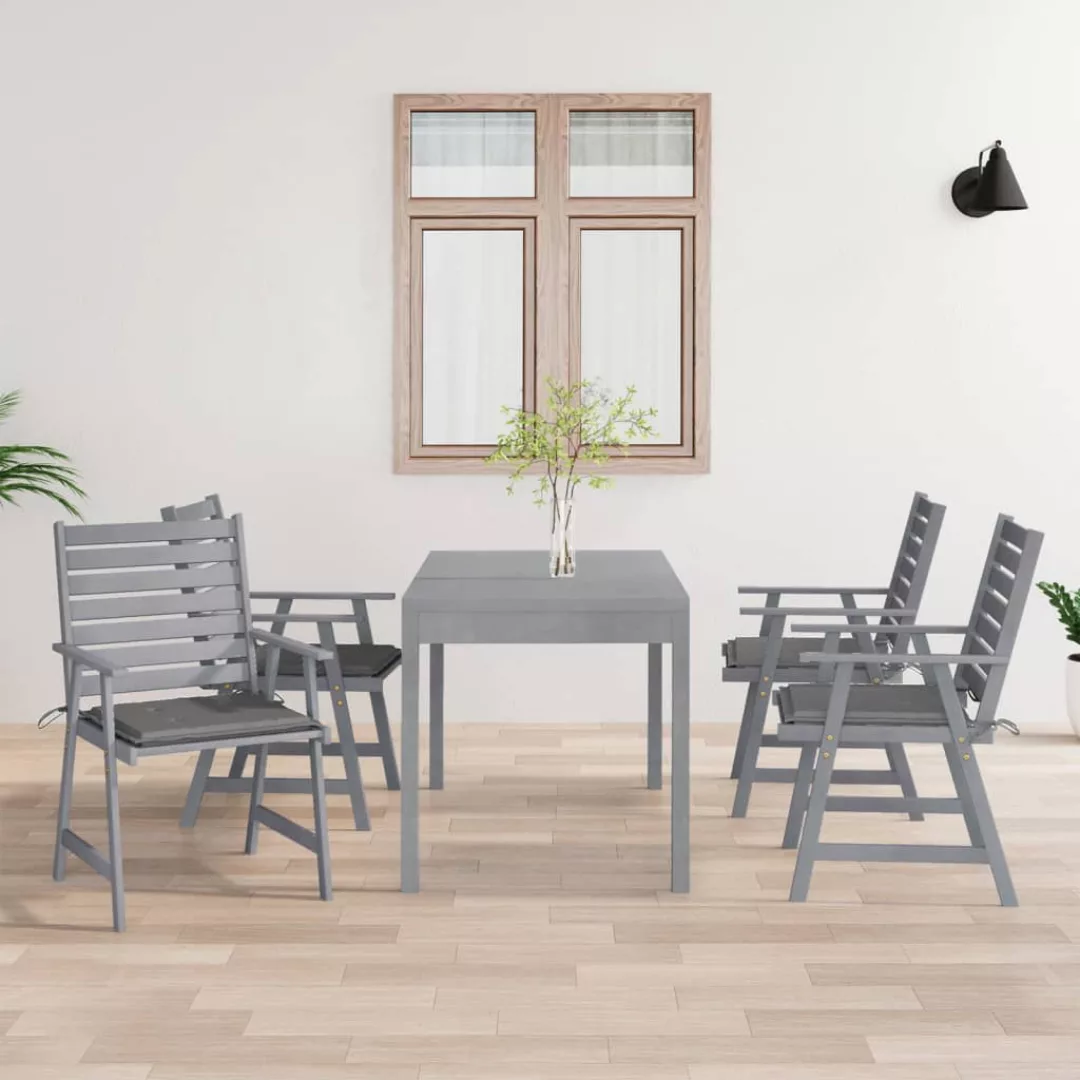 Vidaxl Garten-essstühle Mit Kissen 4 Stk. Massivholz Akazie günstig online kaufen