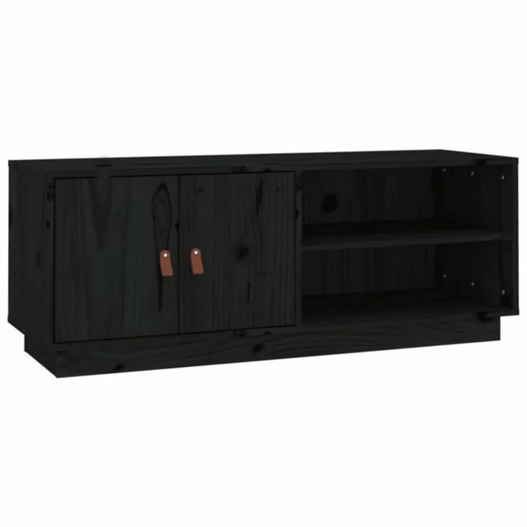 furnicato TV-Schrank Schwarz 105x34x40 cm Massivholz Kiefer günstig online kaufen