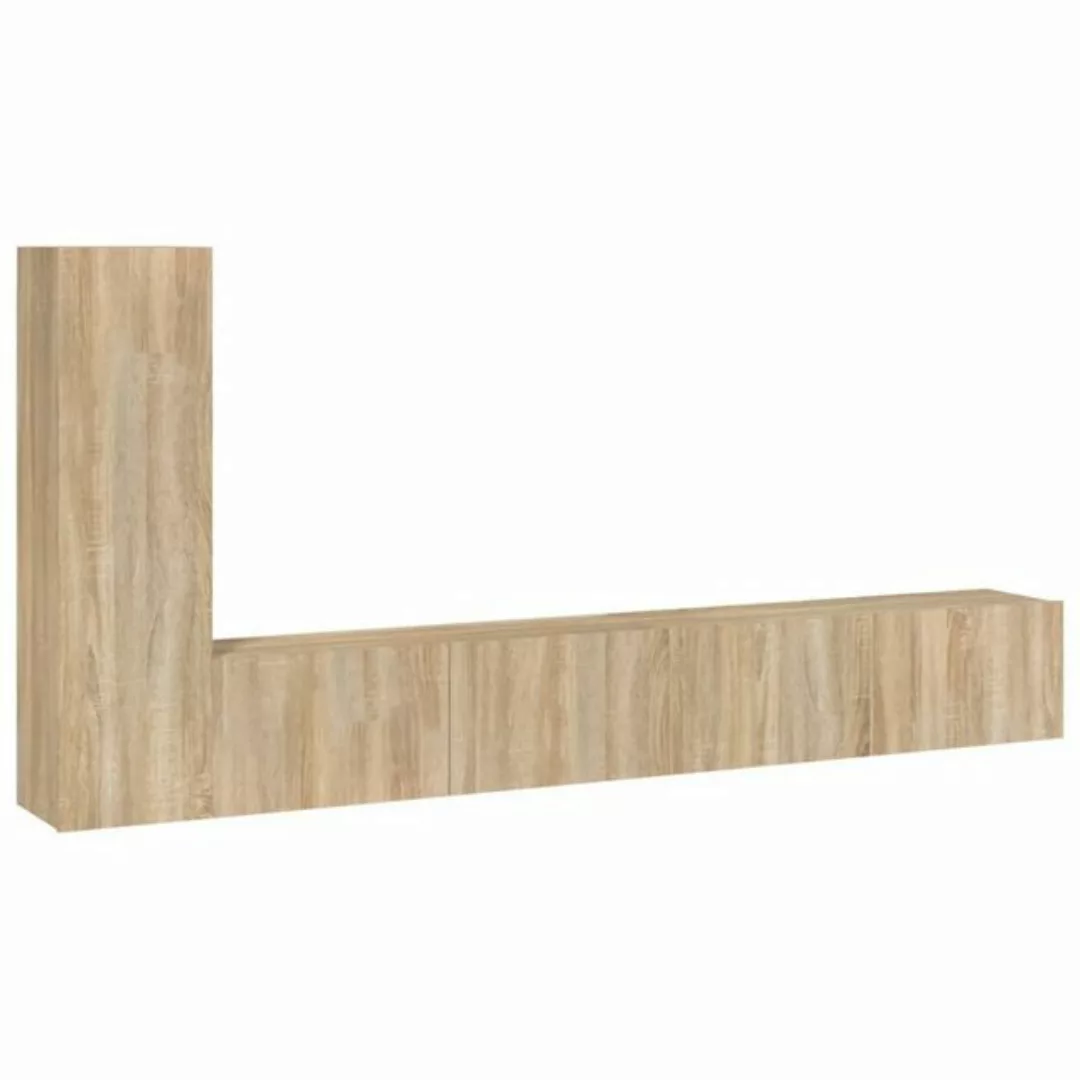 furnicato TV-Schrank 3-tlg. TV-Schrank-Set Sonoma-Eiche Holzwerkstoff (3-St günstig online kaufen