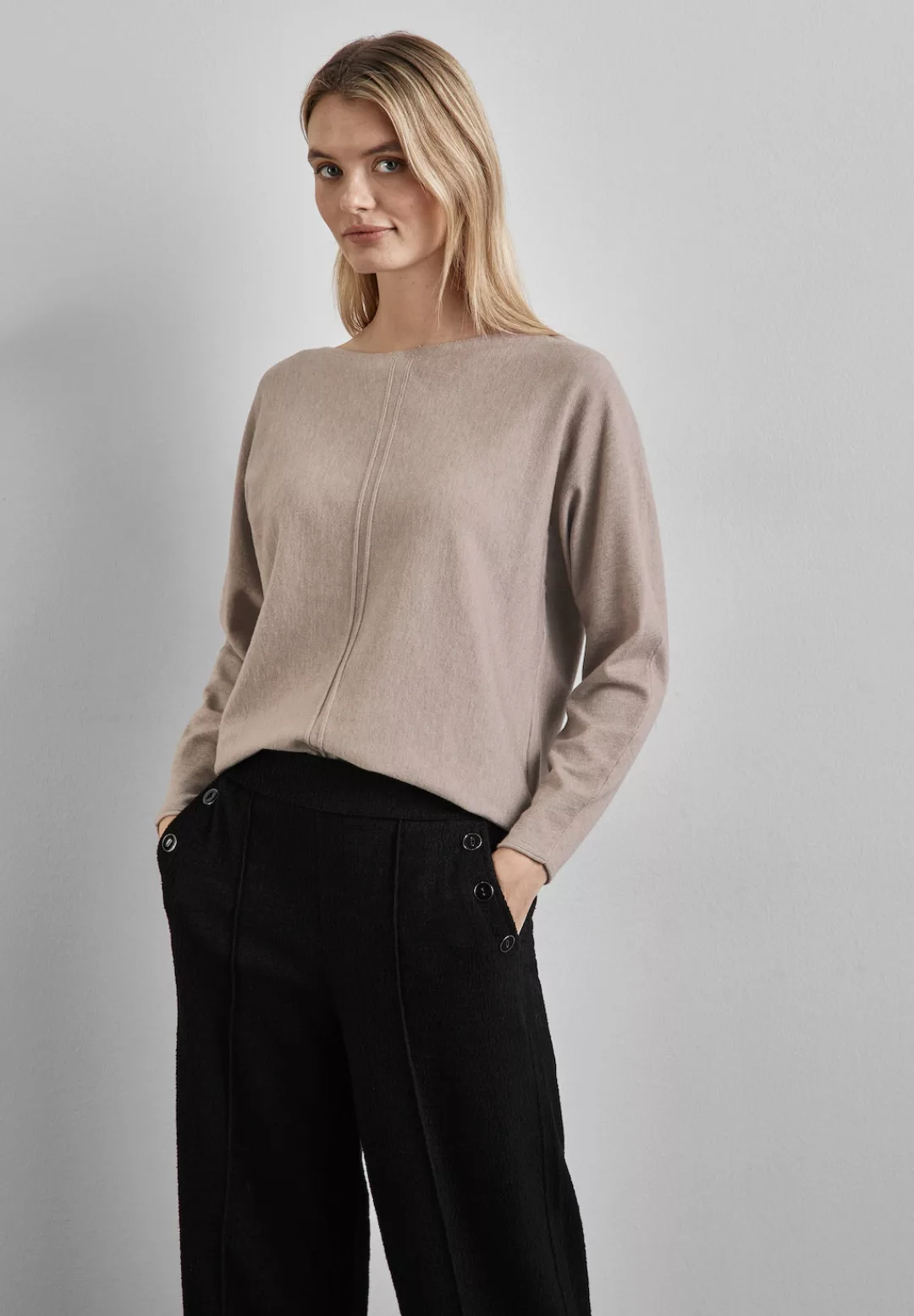 STREET ONE Strickpullover im Dolman-Stil, mit U-Boot-Ausschnitt günstig online kaufen