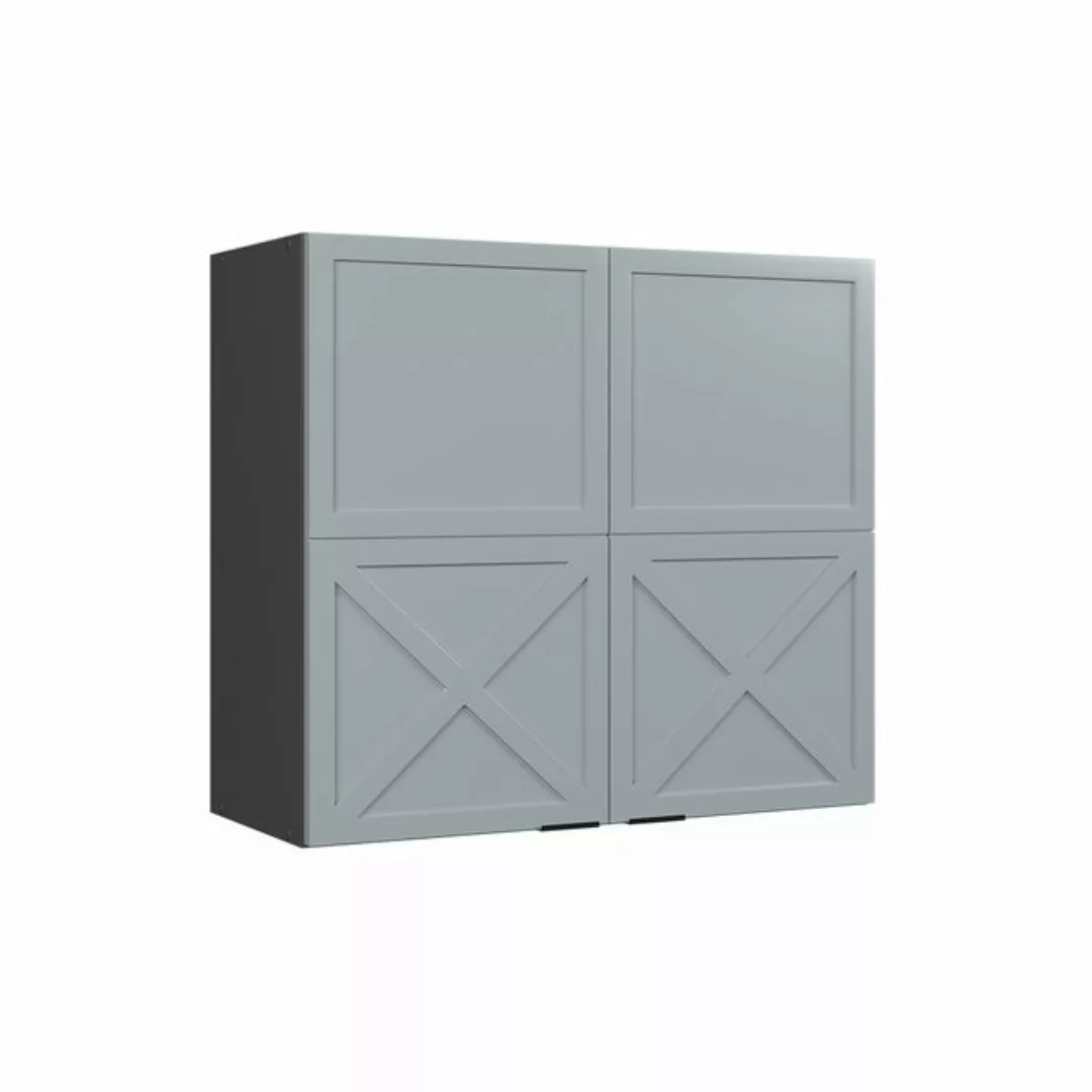 Vicco Glashängeschrank Fame-Line, Hellblau-grau/Anthrazit, 80 cm günstig online kaufen