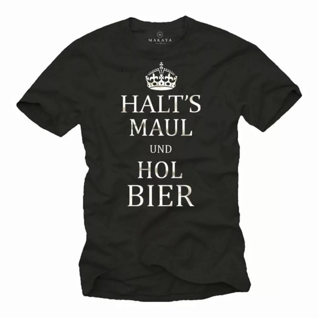 MAKAYA Print-Shirt Grill Party T-Shirt Männer Sprüche - Hol Bier Lustige Ge günstig online kaufen