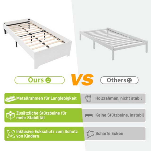 XDeer Kinderbett Kinderbett,Einzelbett 90×200 cm,Massivholzbett Bettgestell günstig online kaufen