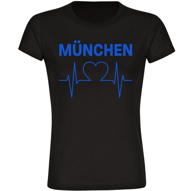 multifanshop T-Shirt Damen München blau - Herzschlag - Frauen günstig online kaufen