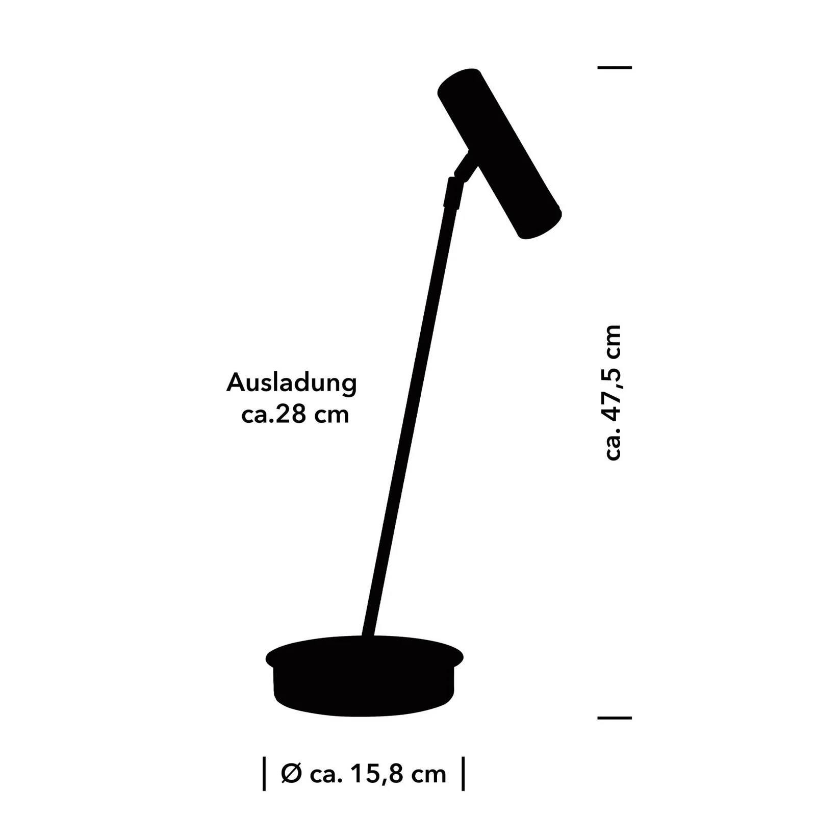 LED-Tischleuchte Tom Pro, schwarz, Höhe 47 cm, CCT, Dimmer günstig online kaufen