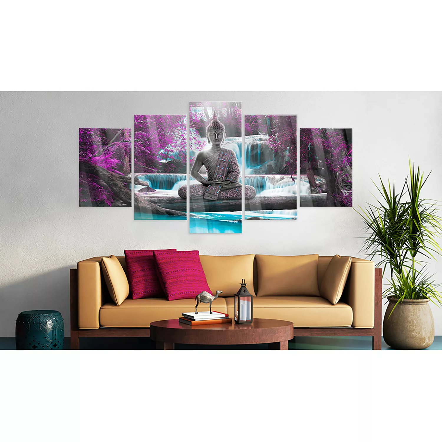 home24 Acrylglasbild Waterfall and Buddha günstig online kaufen