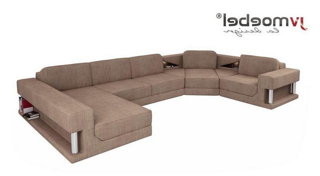 Xlmoebel Ecksofa Eckschlafsofa in schicker U-Form mit Textilbezug und Bettf günstig online kaufen