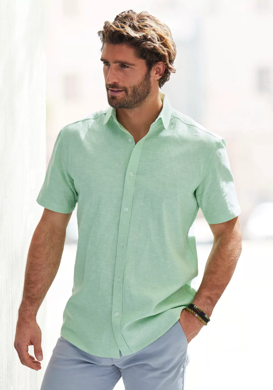 John Devin Kurzarmhemd Regular Fit, Sommerhemd mit Kentkragen aus Baumwoll- günstig online kaufen