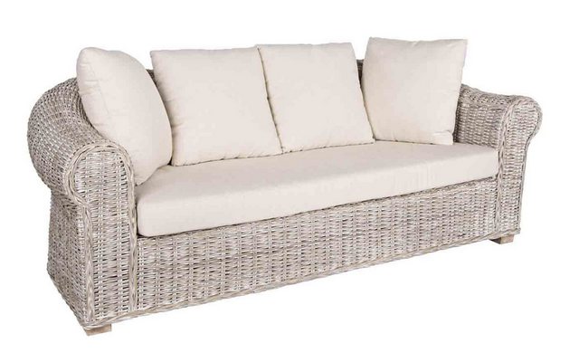 Natur24 Sofa Sofa Coba 204x96x80cm Rattan Sofa Couch Polster günstig online kaufen