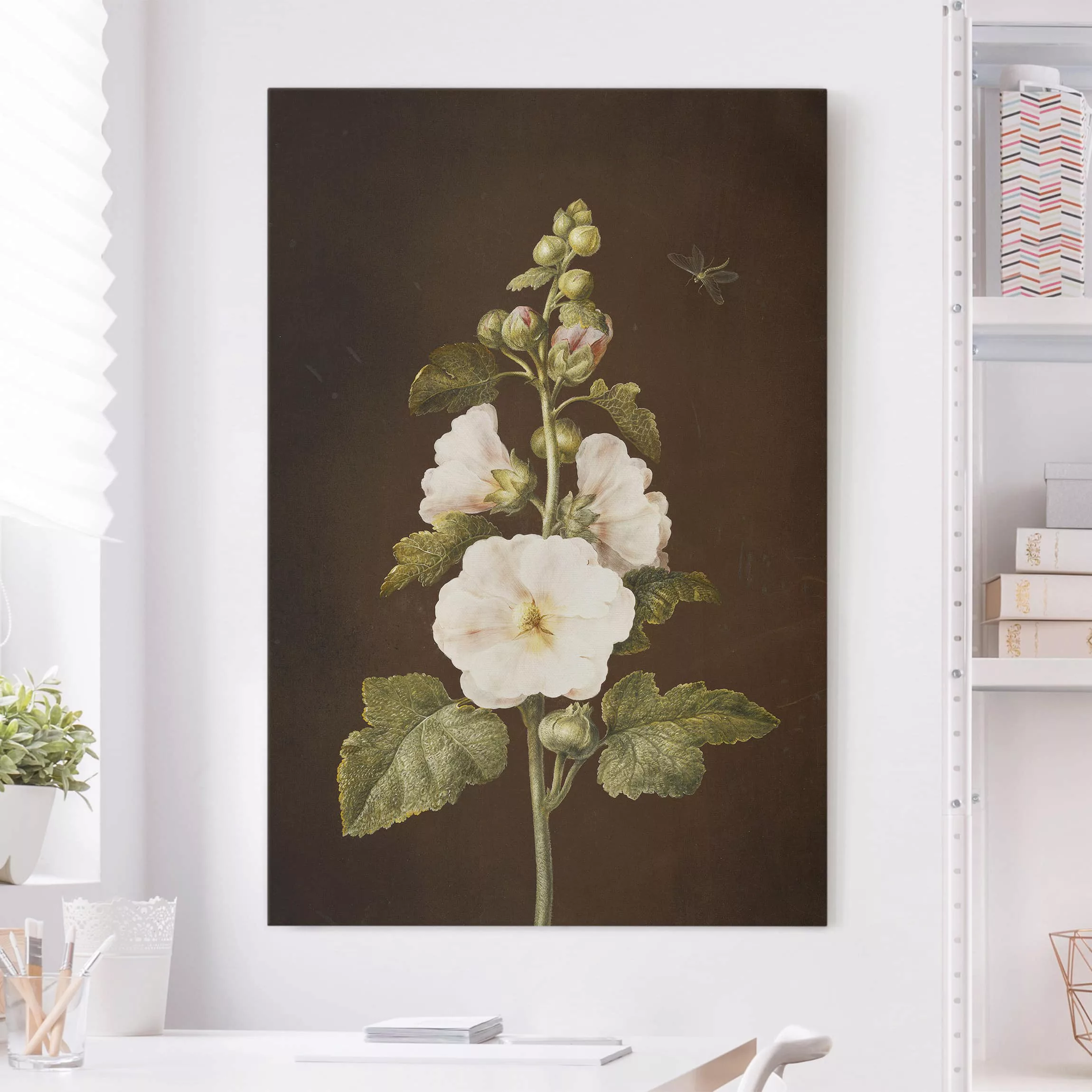 Leinwandbild Blumen - Hochformat Barbara Regina Dietzsch - Stockrose günstig online kaufen