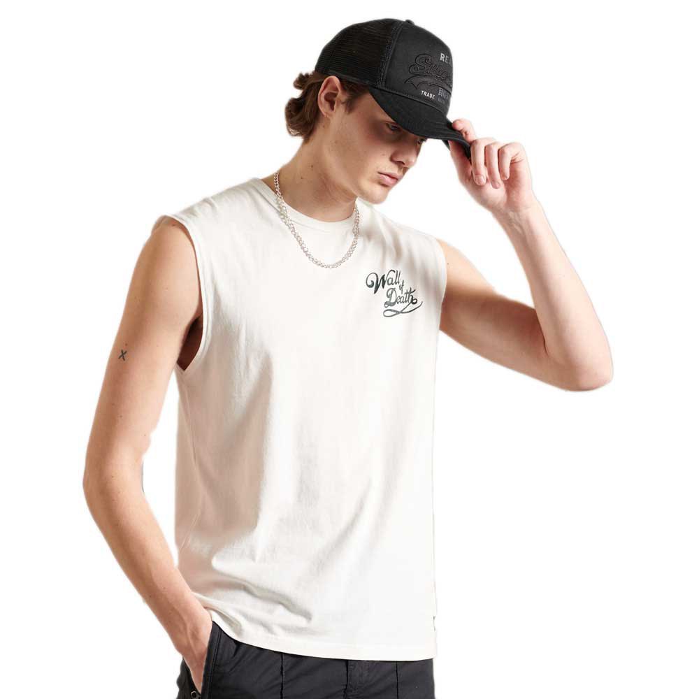 Superdry Boho Cut Off Graphic Ärmelloses T-shirt L Bone White günstig online kaufen