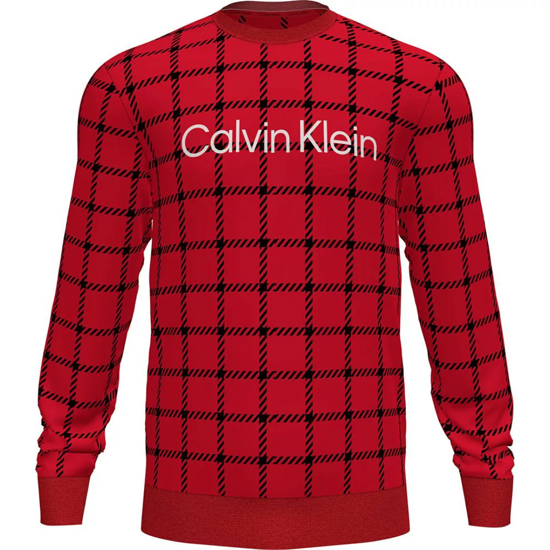 Calvin Klein Underwear Sweatshirt L Window Pane / Printed Rustic Red günstig online kaufen