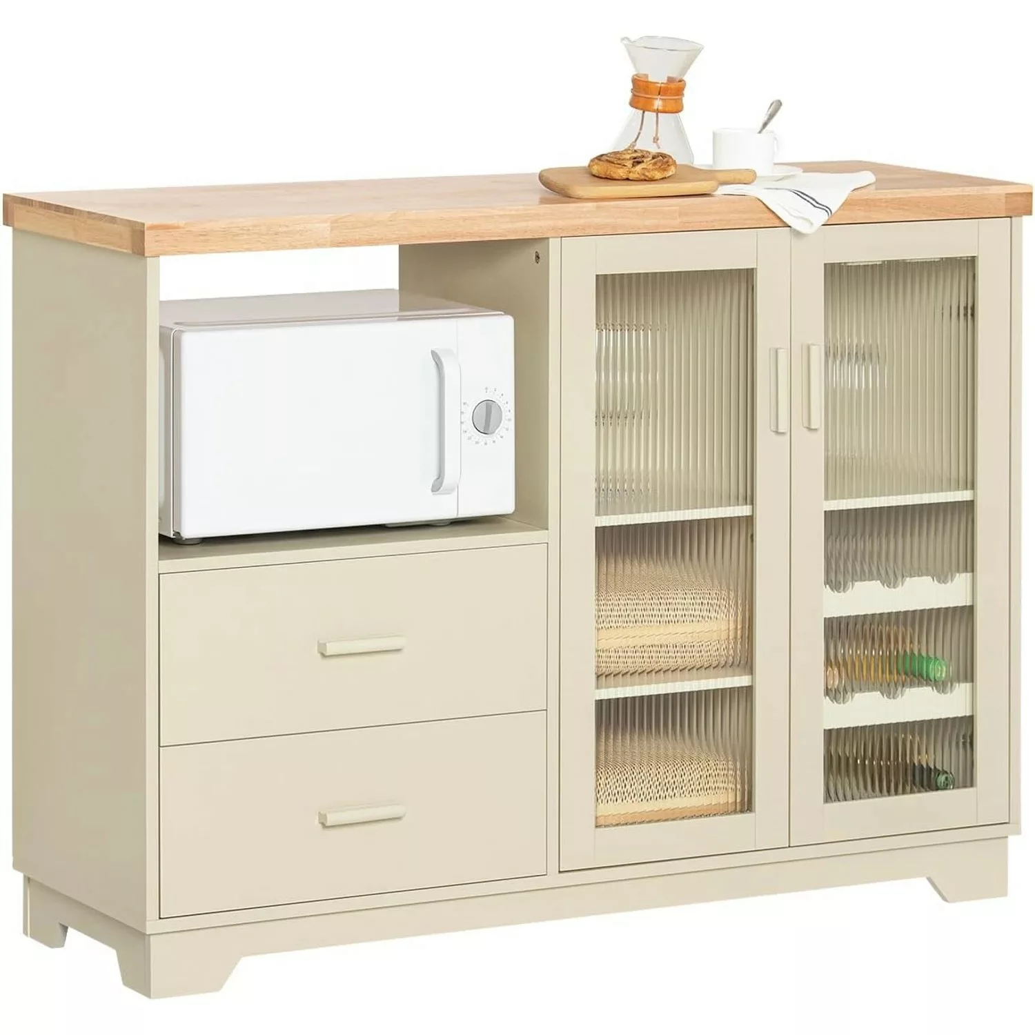 SoBuy Buffet Sideboard Küchenschrank Kommode Mikrowellenschrank FSB81-MI günstig online kaufen