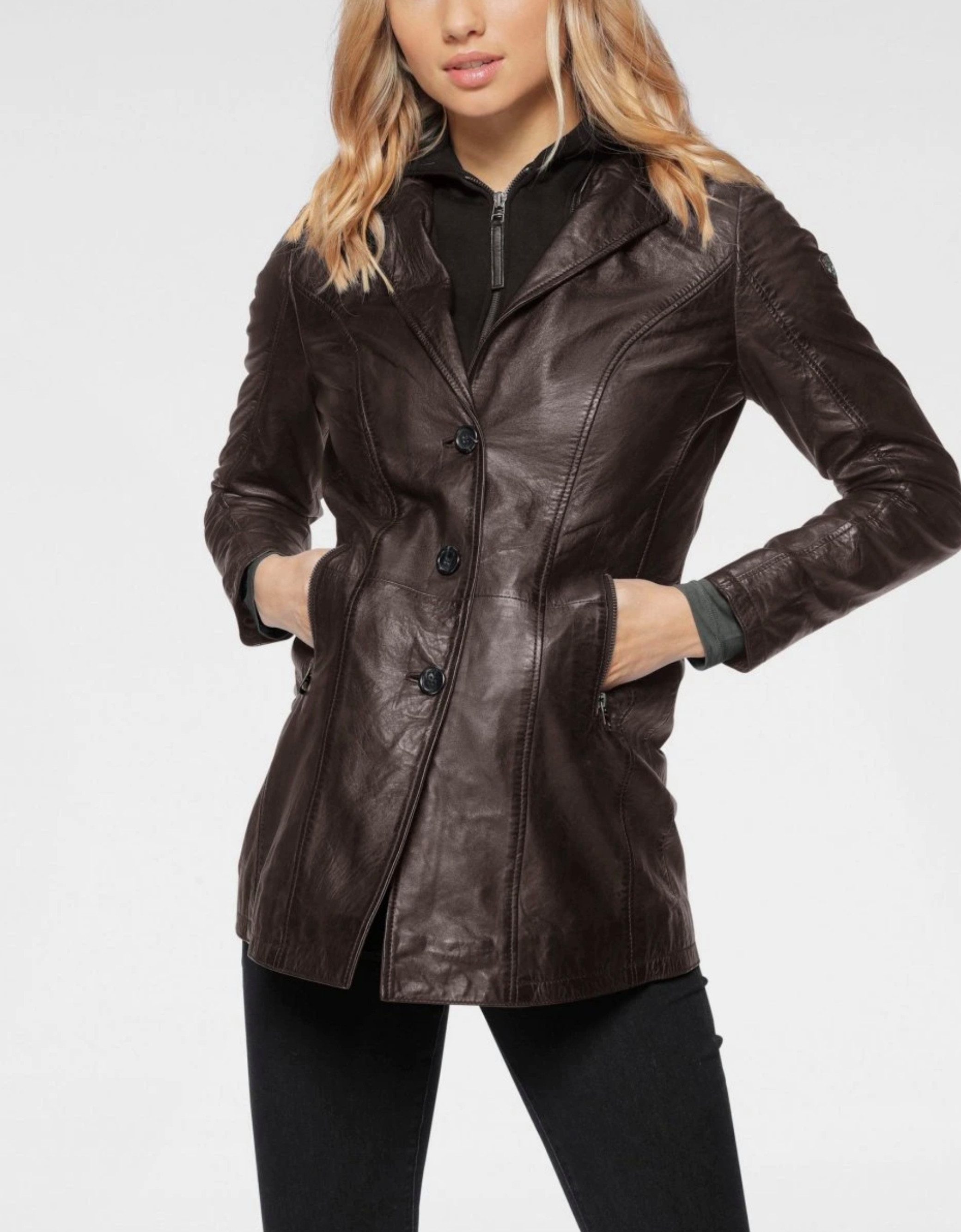 Keskin Collection Lederjacke Lederlongblazer Blazer Leder günstig online kaufen