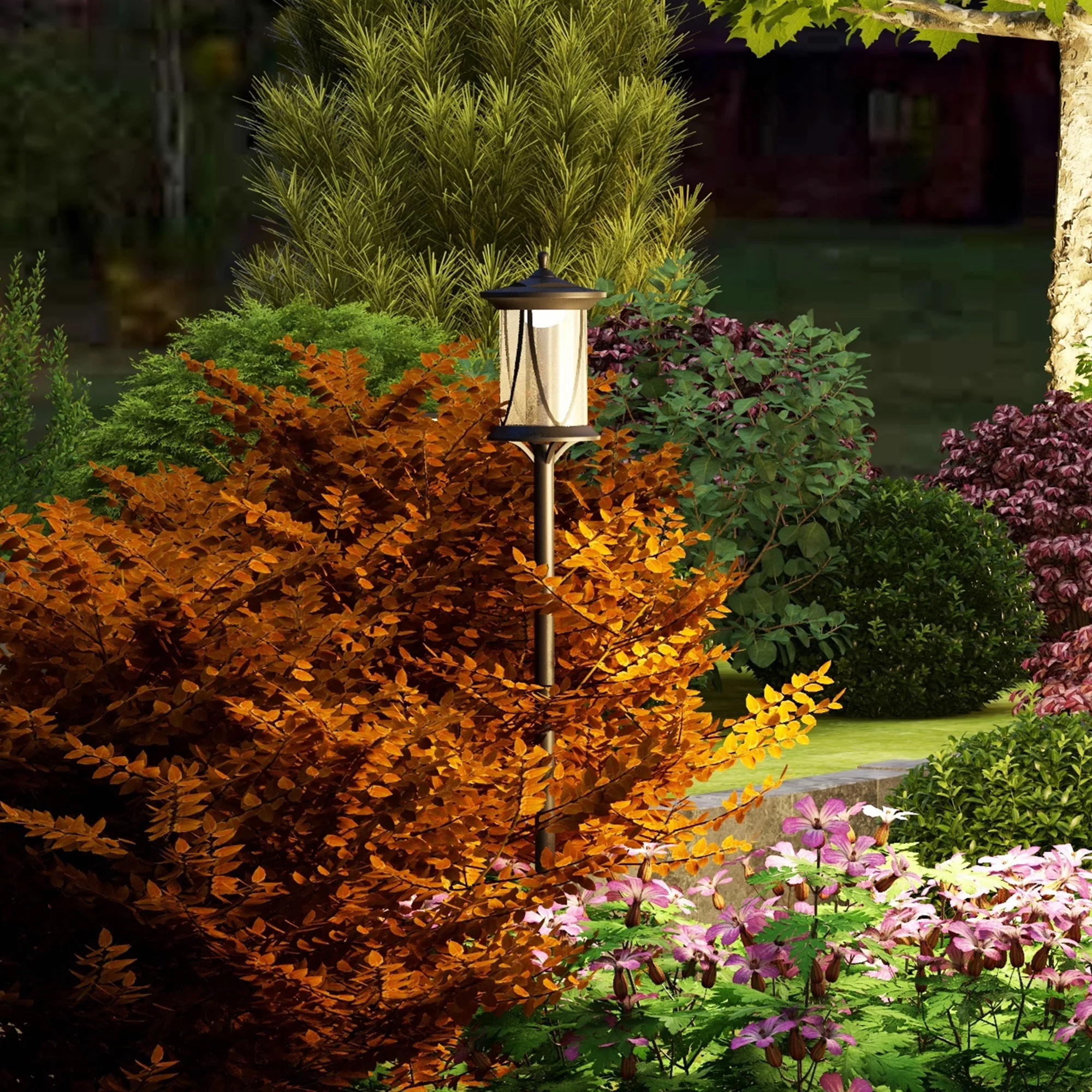 Outsunny Solar Gartenlaterne 127 cm Gartenlampe mit Kaltweiß LED Licht, Weg günstig online kaufen