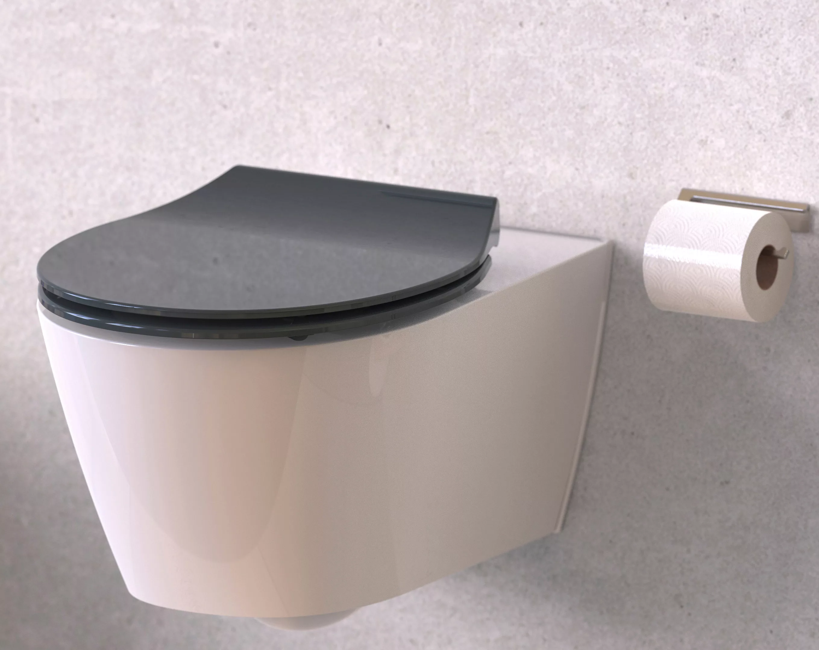 Schütte WC-Sitz Slim Anthrazit Duroplast mit Absenkautomatik & Schnellversc günstig online kaufen