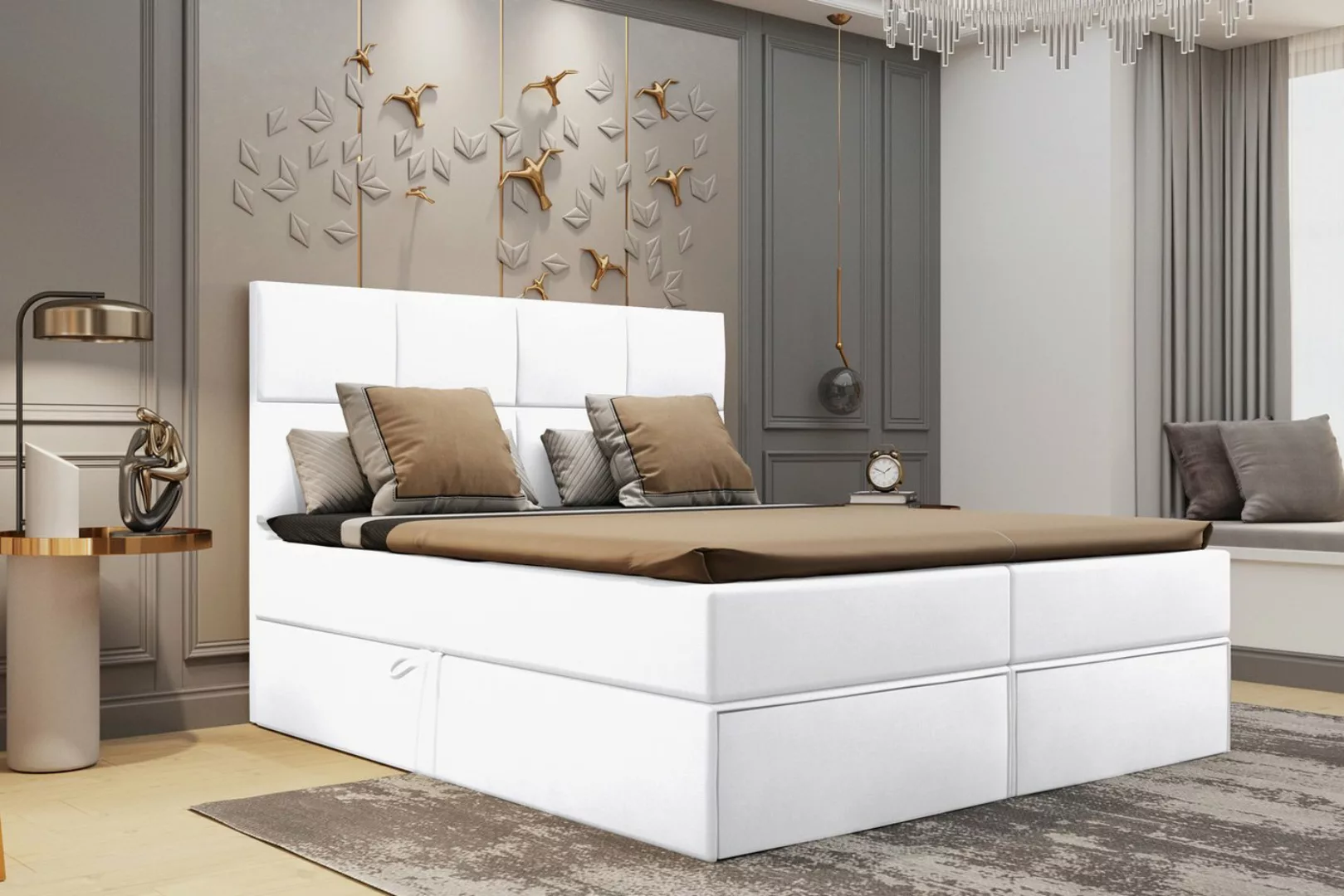 Stylefy Boxspringbett Gardellini (Schlafzimmerbett, Bett), gepolstert günstig online kaufen