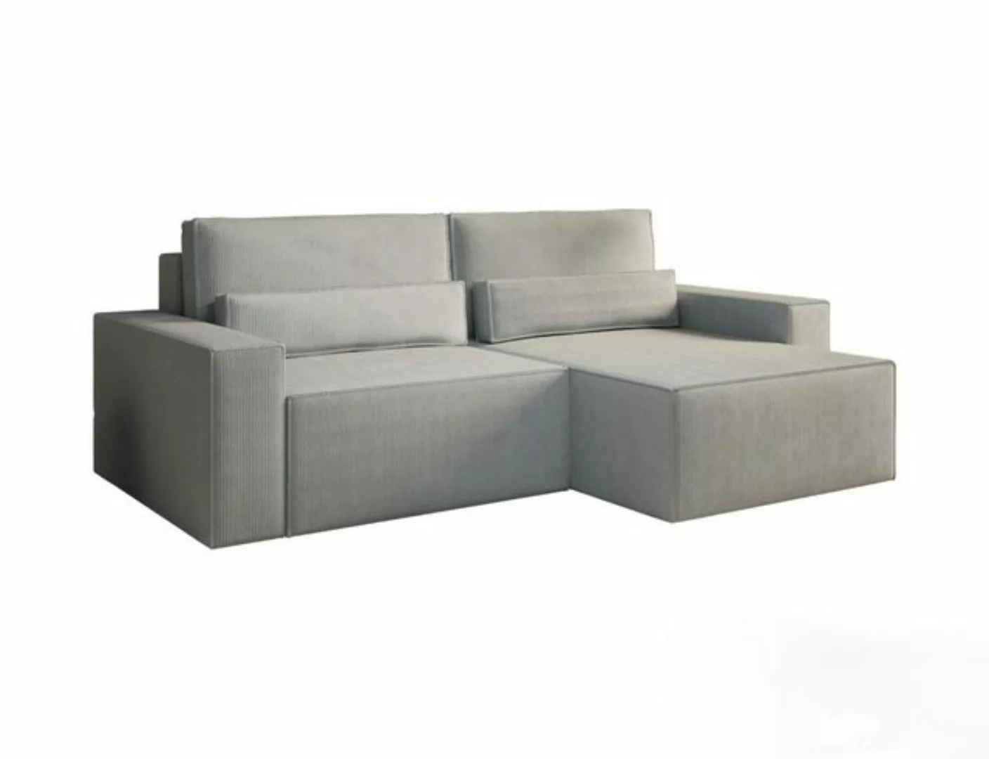 MOEBLO Ecksofa DENVER MINI aus Cord, Ottomane beidseitig montierbar Couch C günstig online kaufen