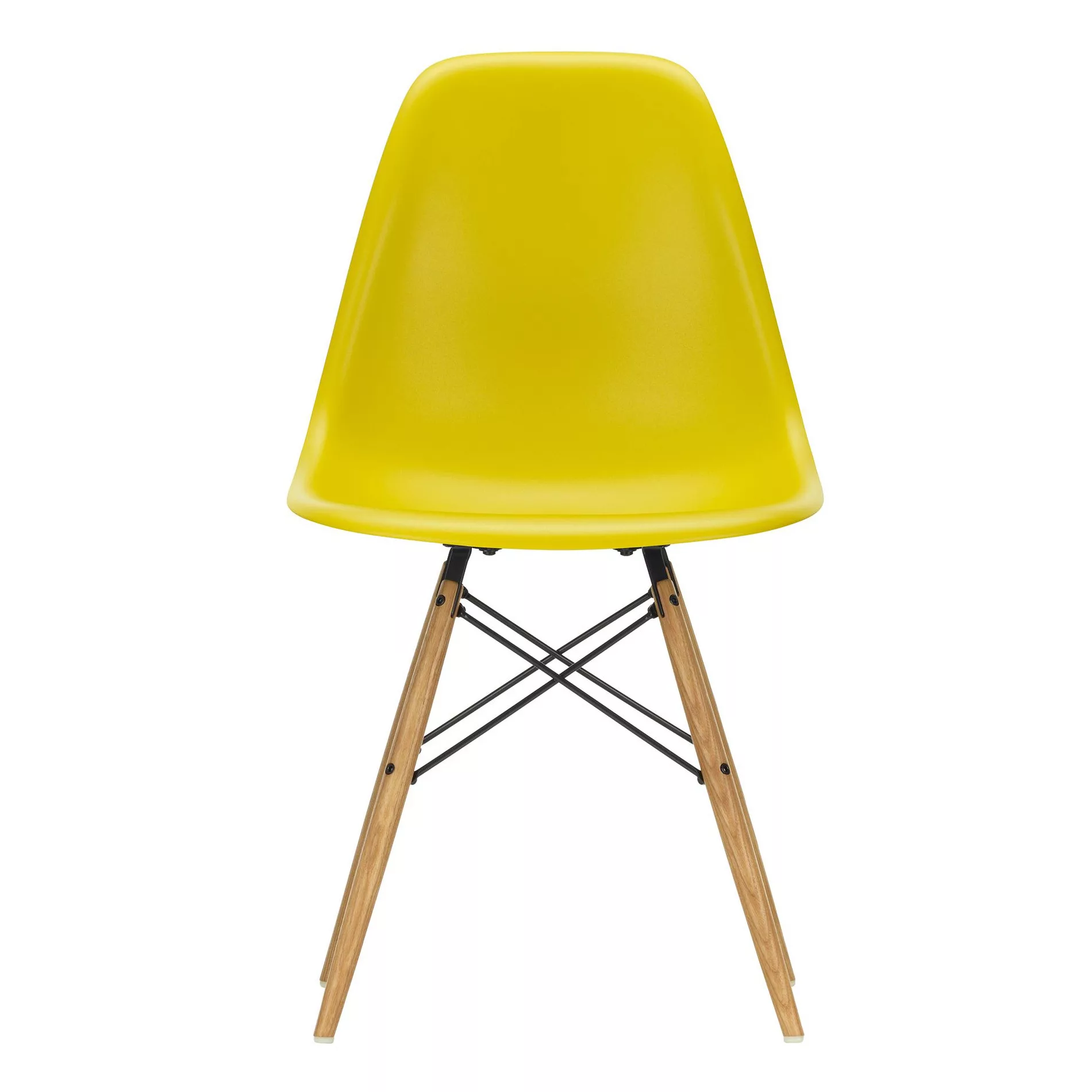 Vitra - Eames Plastic Side Chair DSW Gestell Esche - senfgelb/Sitzschale Po günstig online kaufen