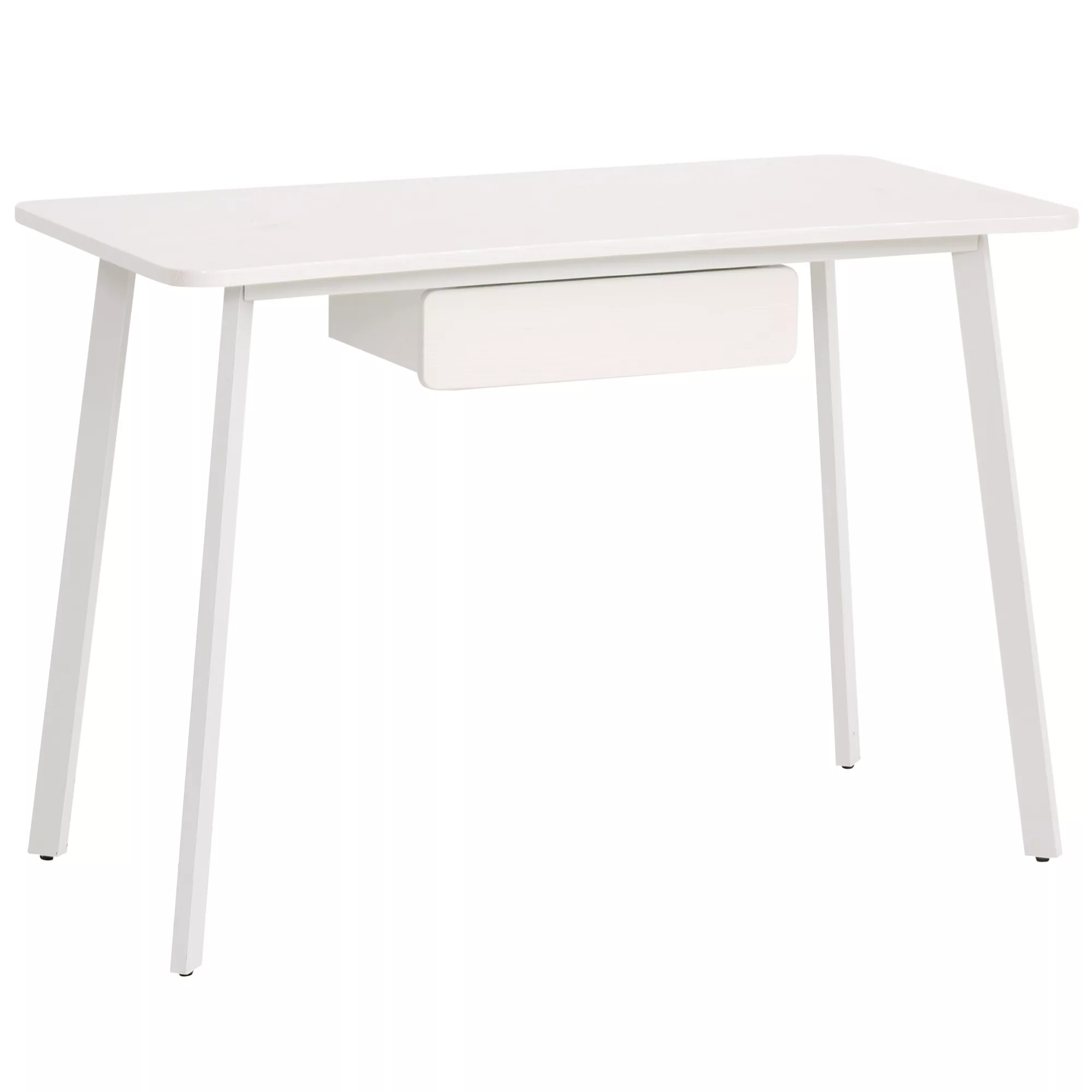 HOMCOM Schreibtisch  Eleganter Bürotisch mit Schubladen, MDF+Stahl, Weiß, 1 günstig online kaufen