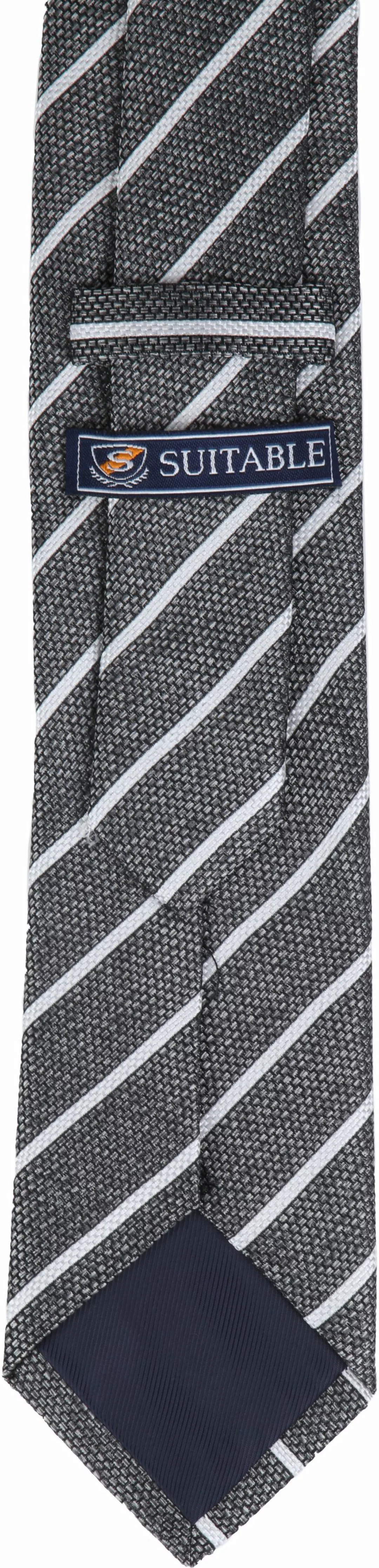 Krawatte Seide Grau Weiß Streifen K82-1 - günstig online kaufen