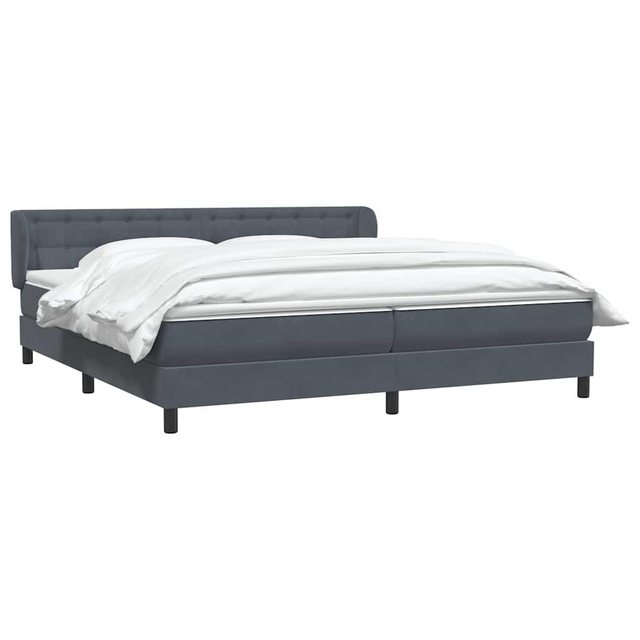 vidaXL Bett Boxspringbett mit Matratzen Dunkelgrau 180x210 cm Samt günstig online kaufen