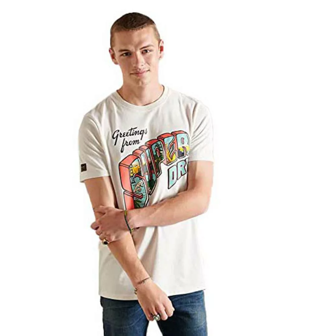 Superdry Heritage Mountain Kurzarm T-shirt 2XL Ecru günstig online kaufen