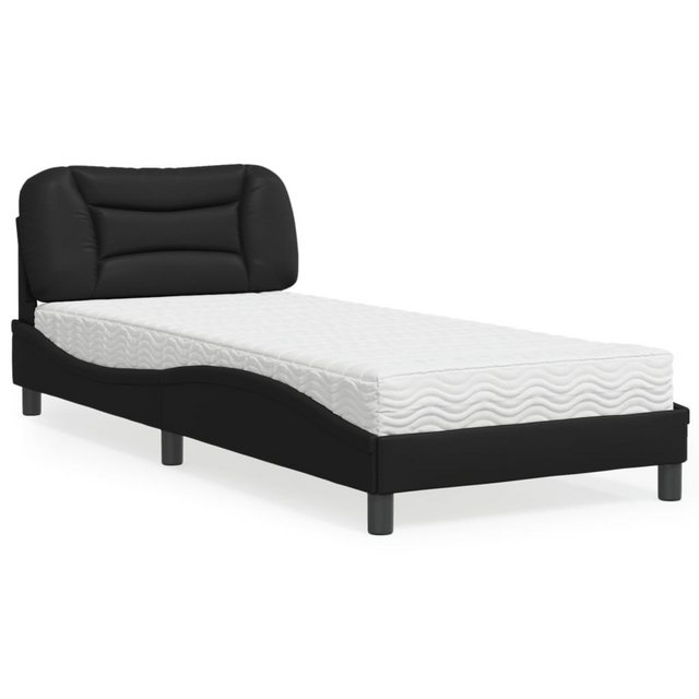 vidaXL Bett Bett mit Matratze Schwarz 80x200 cm Kunstleder günstig online kaufen