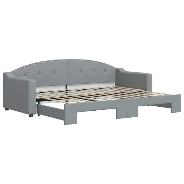 vidaXL Gästebett Gästebett Tagesbett Ausziehbar Hellgrau 80x200 cm Stoff Be günstig online kaufen