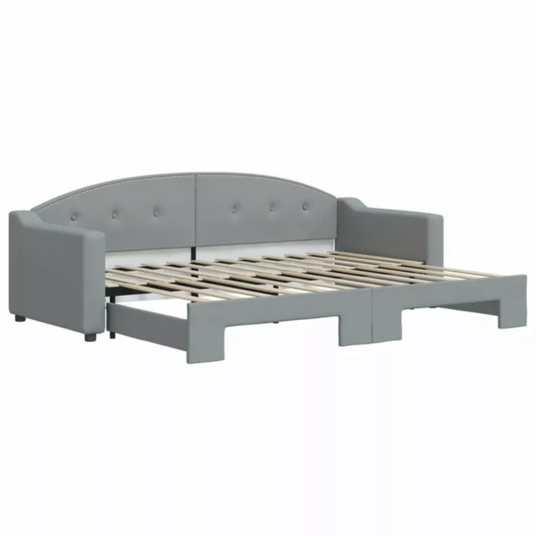 vidaXL Bett, Tagesbett Ausziehbar Hellgrau 80x200 cm Stoff günstig online kaufen