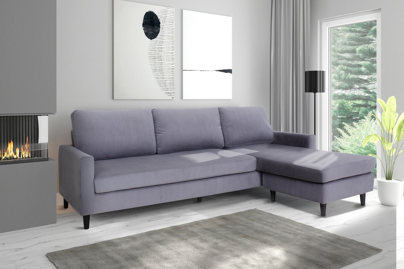 freiraum Ecksofa ATLANTA, 218 x 144, H 78,5 cm, rechts/links stellbar, Cord günstig online kaufen