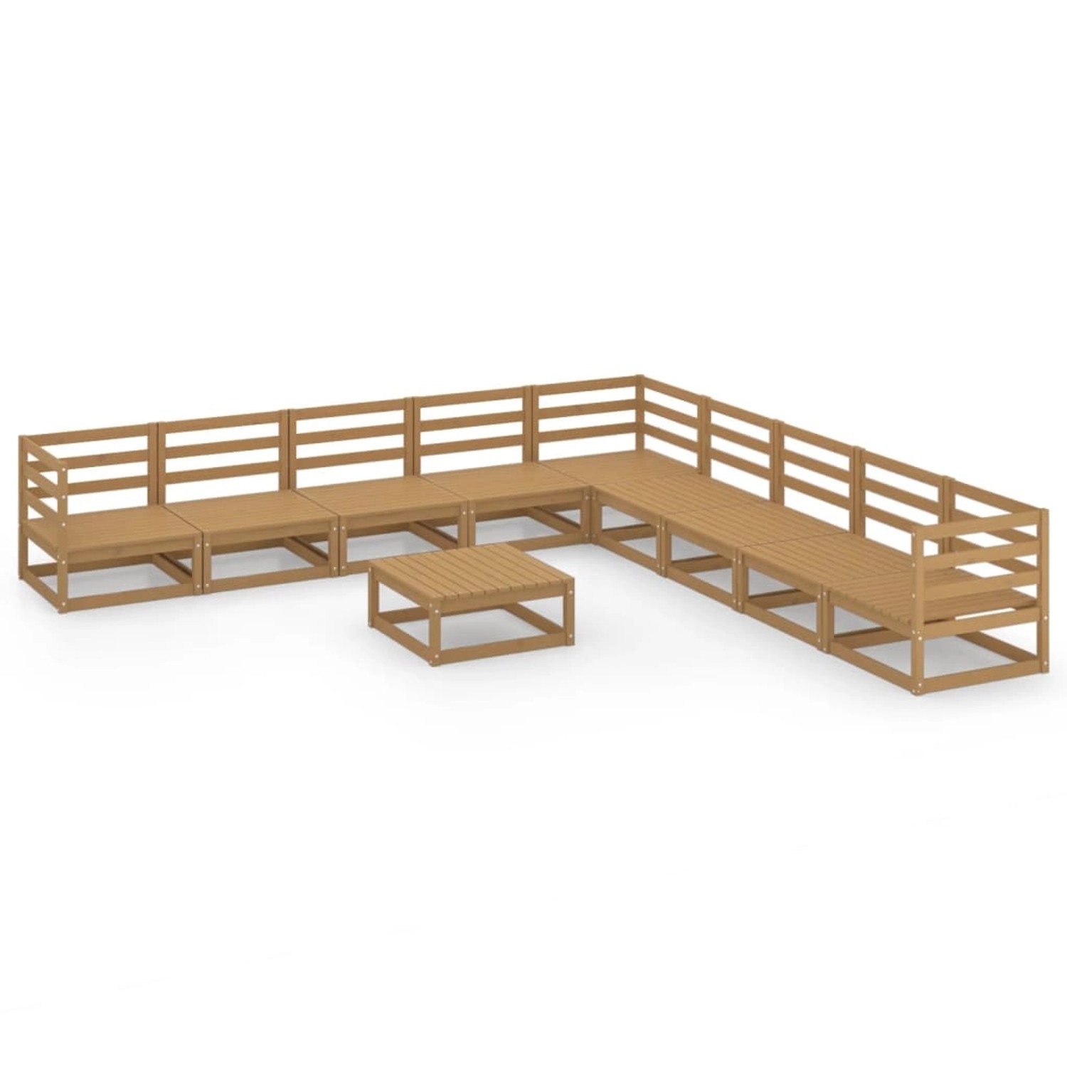 vidaXL 10-tlg Garten-Lounge-Set Honigbraun Massivholz Kiefer Modell 8 günstig online kaufen