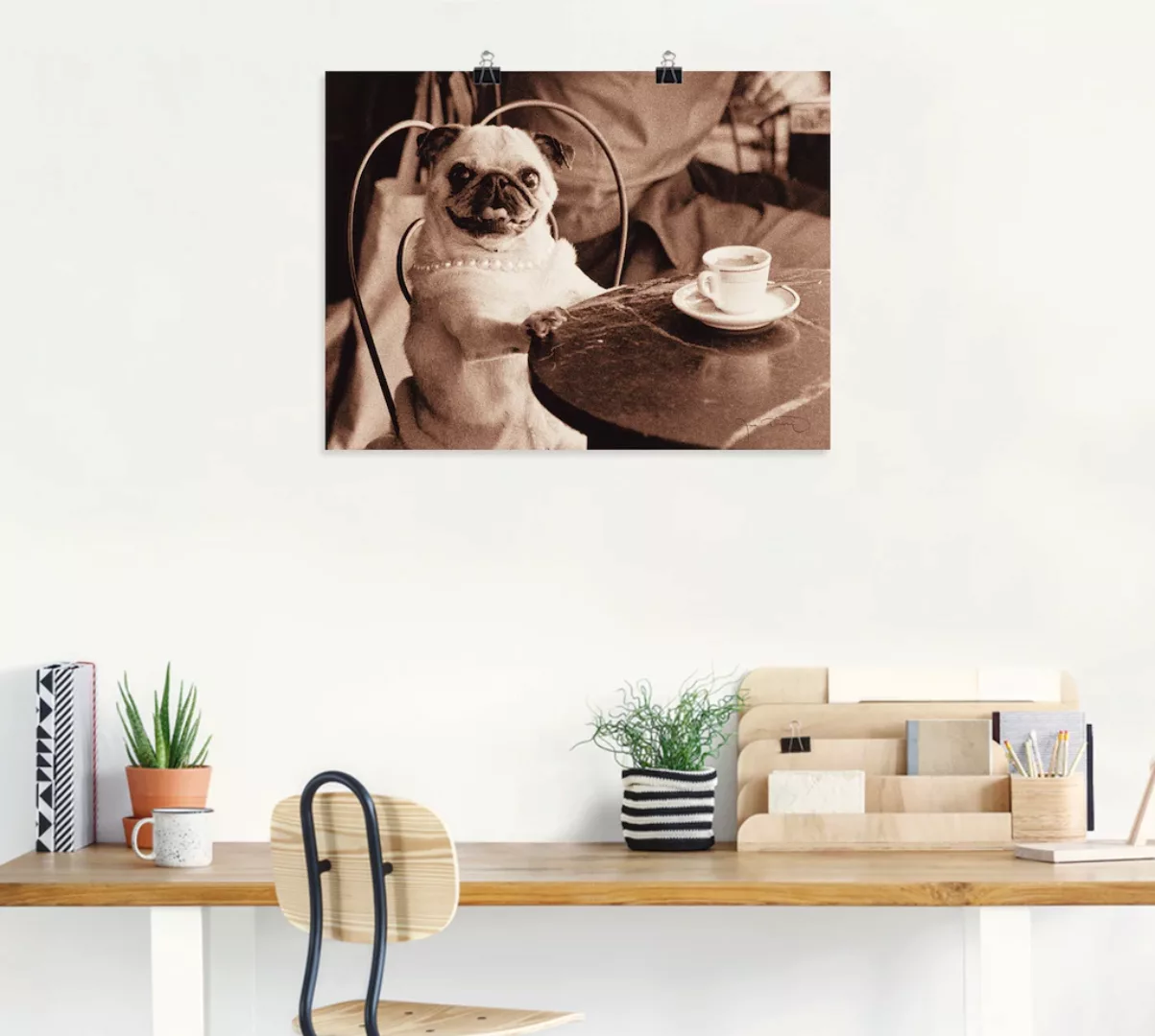 Artland Wandbild »Kaffee Mops«, Haustiere, (1 St.) günstig online kaufen