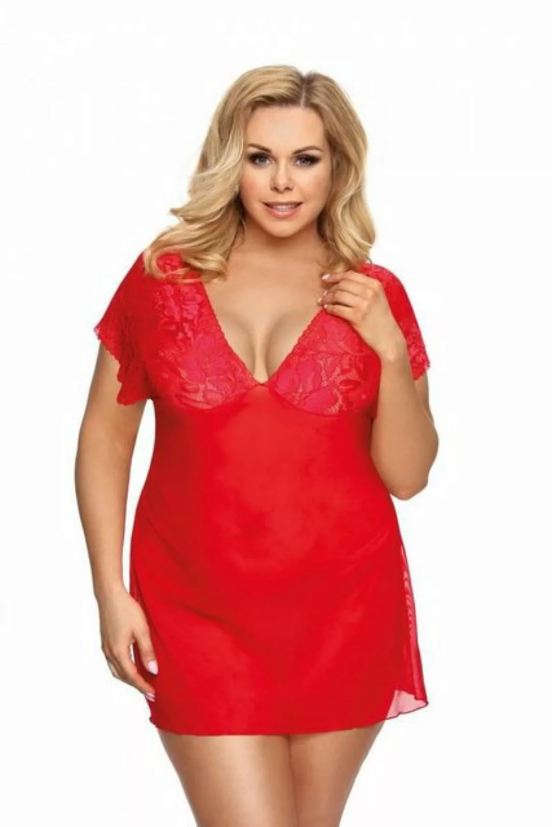 Anais Apparel Size Plus Minikleid in rot - 3XL/4XL günstig online kaufen