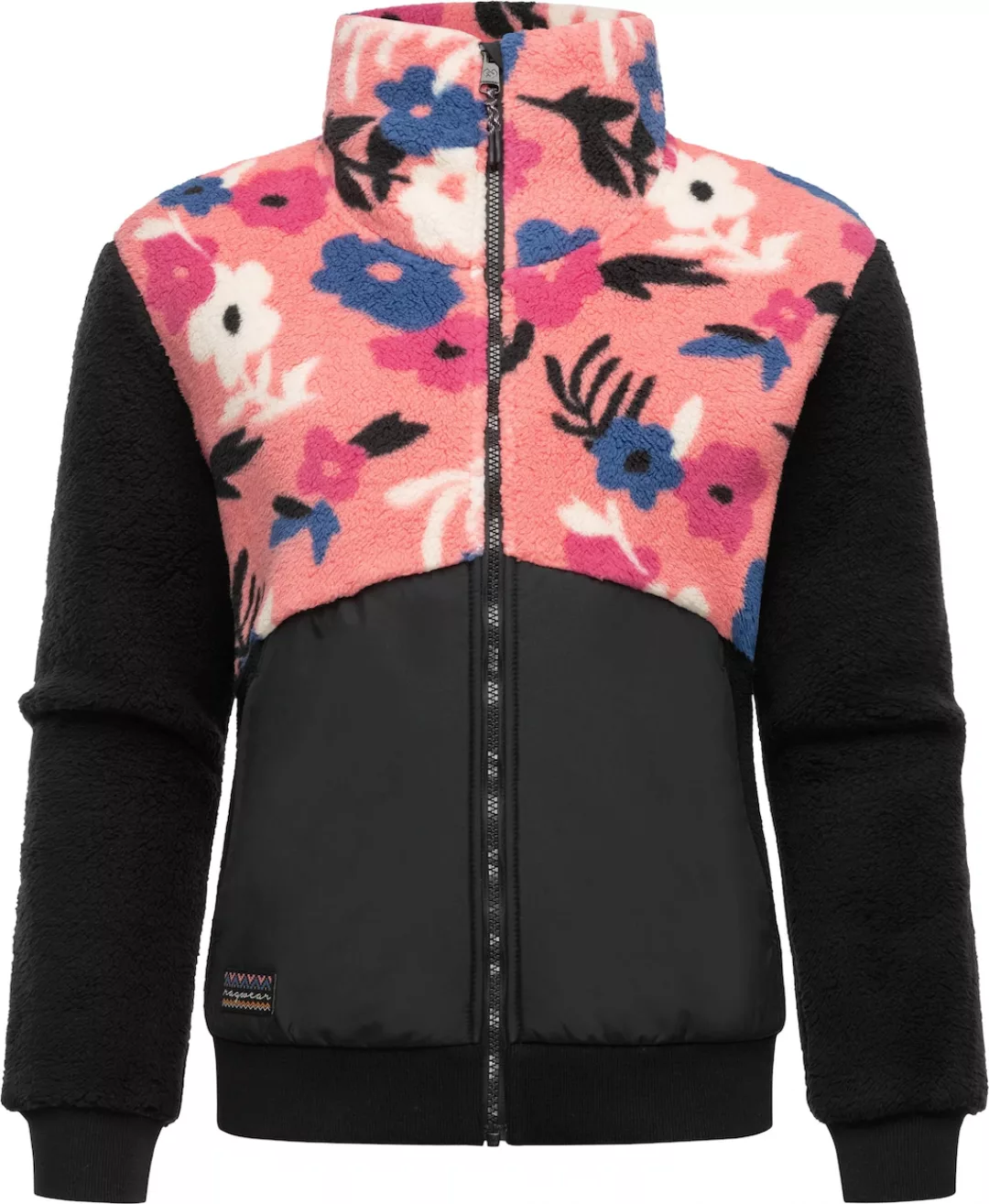 Ragwear Fleecejacke "Madaras Flower", ohne Kapuze, Flauschige Damen Übergan günstig online kaufen