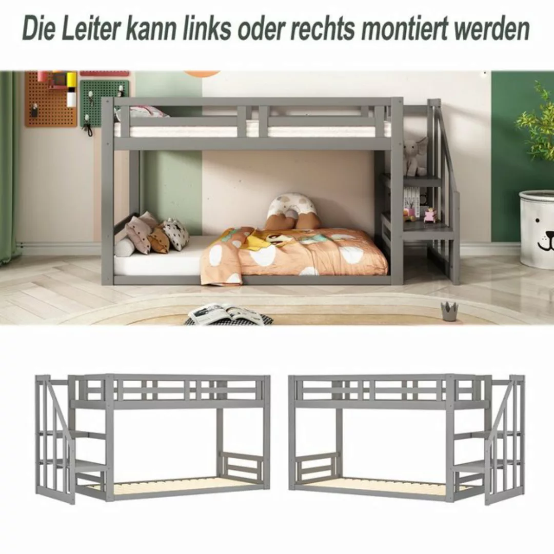 Celya Kinderbett Etagenbett 90x200cm mit Sicherheitstreppe, Etagenbettgeste günstig online kaufen