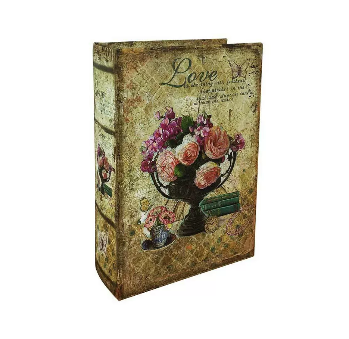 Hohles Buch mit Geheimfach Love Rosen Buchversteck Nostalgie 21 cm günstig online kaufen