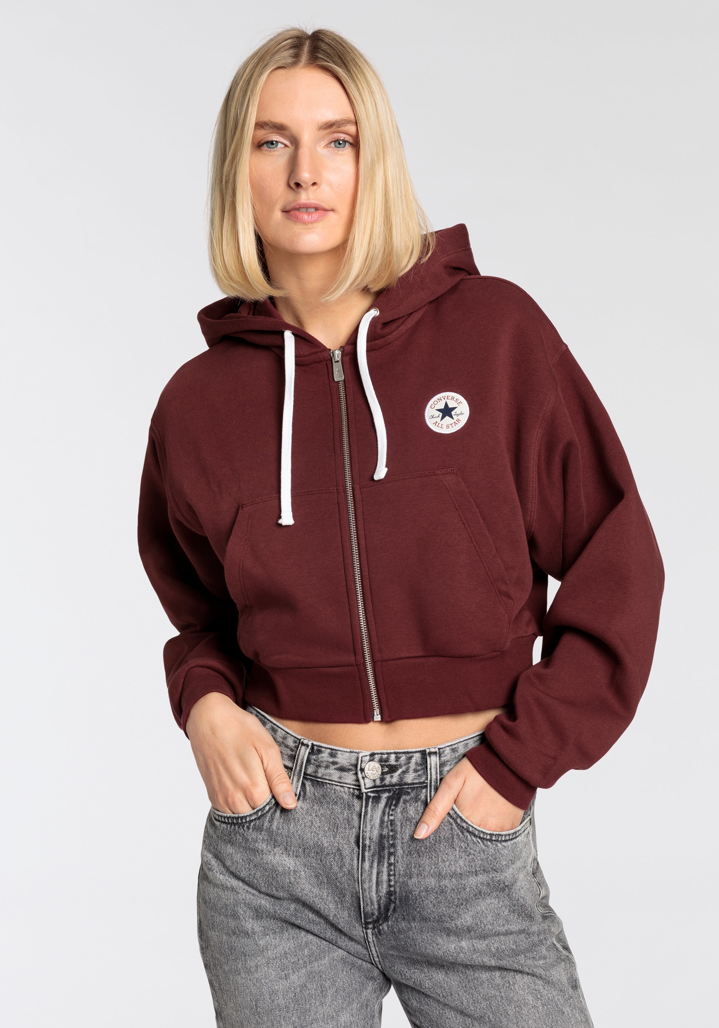 Converse Sweatjacke "WOMENS CONVERSE RETRO FULL-ZIP HOODIE" günstig online kaufen