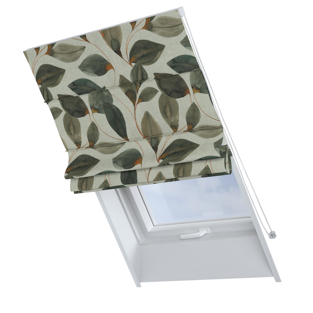 Dekoria Dachfenster-Raffrollo Rimini, grau-grün, 50 x 60 cm günstig online kaufen