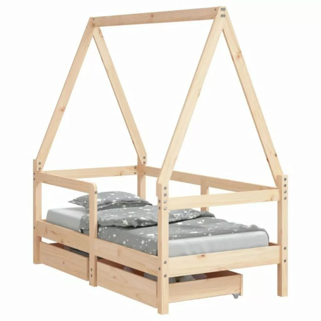 vidaXL Kinderbett Kinderbett mit Schubladen 70x140 cm Massivholz Kiefer günstig online kaufen