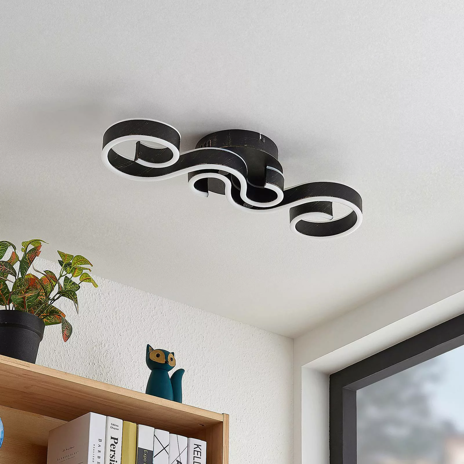 Lucande Admira LED-Deckenlampe, 51,7 cm schwarz günstig online kaufen