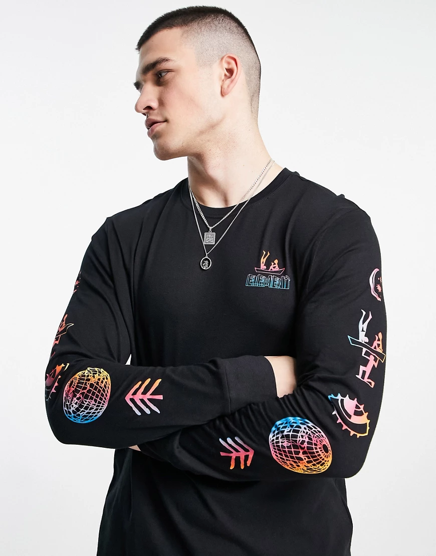 Element – Cabeza – Langärmliges Shirt in Schwarz mit Rückenprint günstig online kaufen